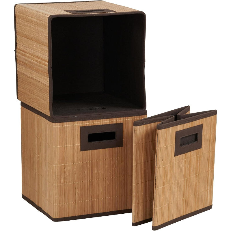 Natural Bamboo Storage Cubes, Set of 3