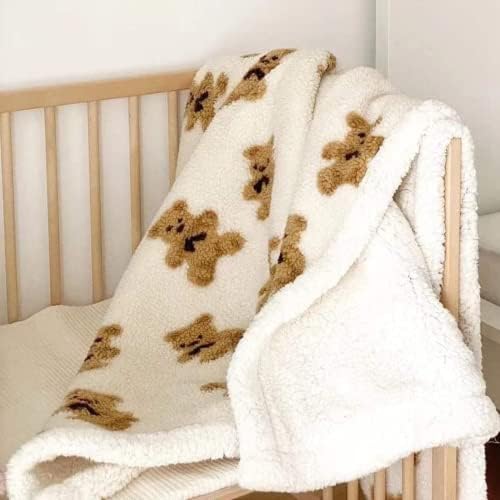 40"x50" White Bear Sherpa Fleece Throw Blanket
