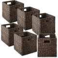 10.5" Espresso Hyacinth Storage Cubes, Set of 6