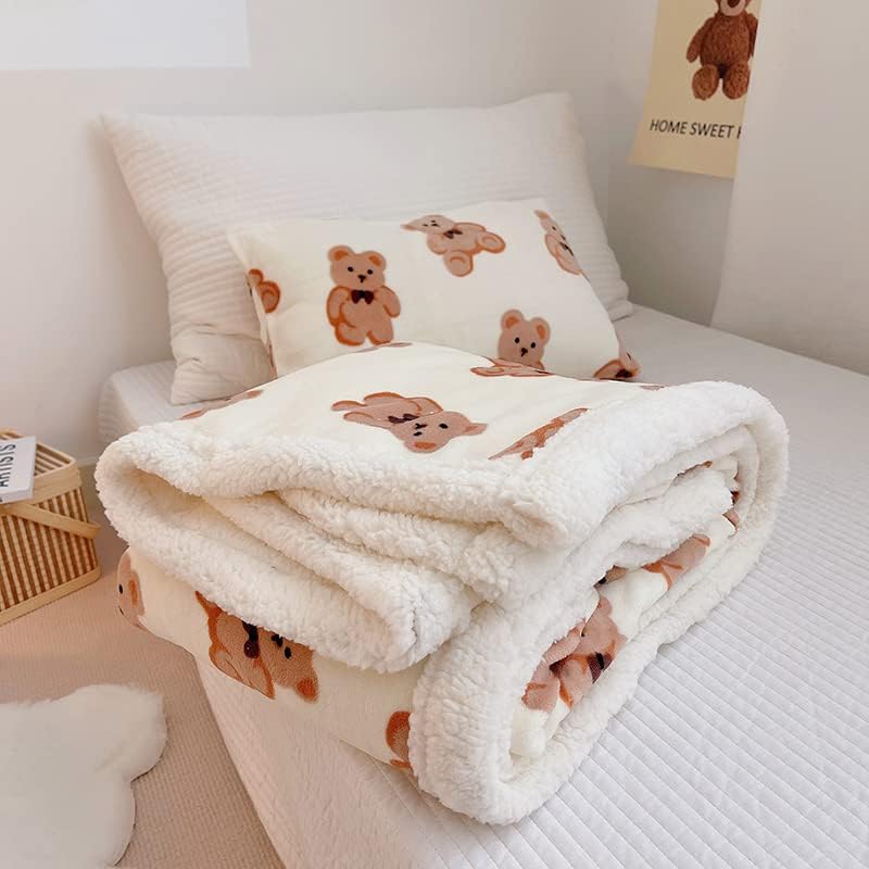 40"x50" White Bear Sherpa Fleece Throw Blanket