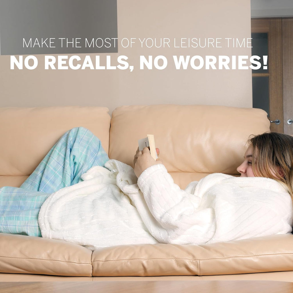Smoke Grey Reversible Fleece Electric Throw Blanket