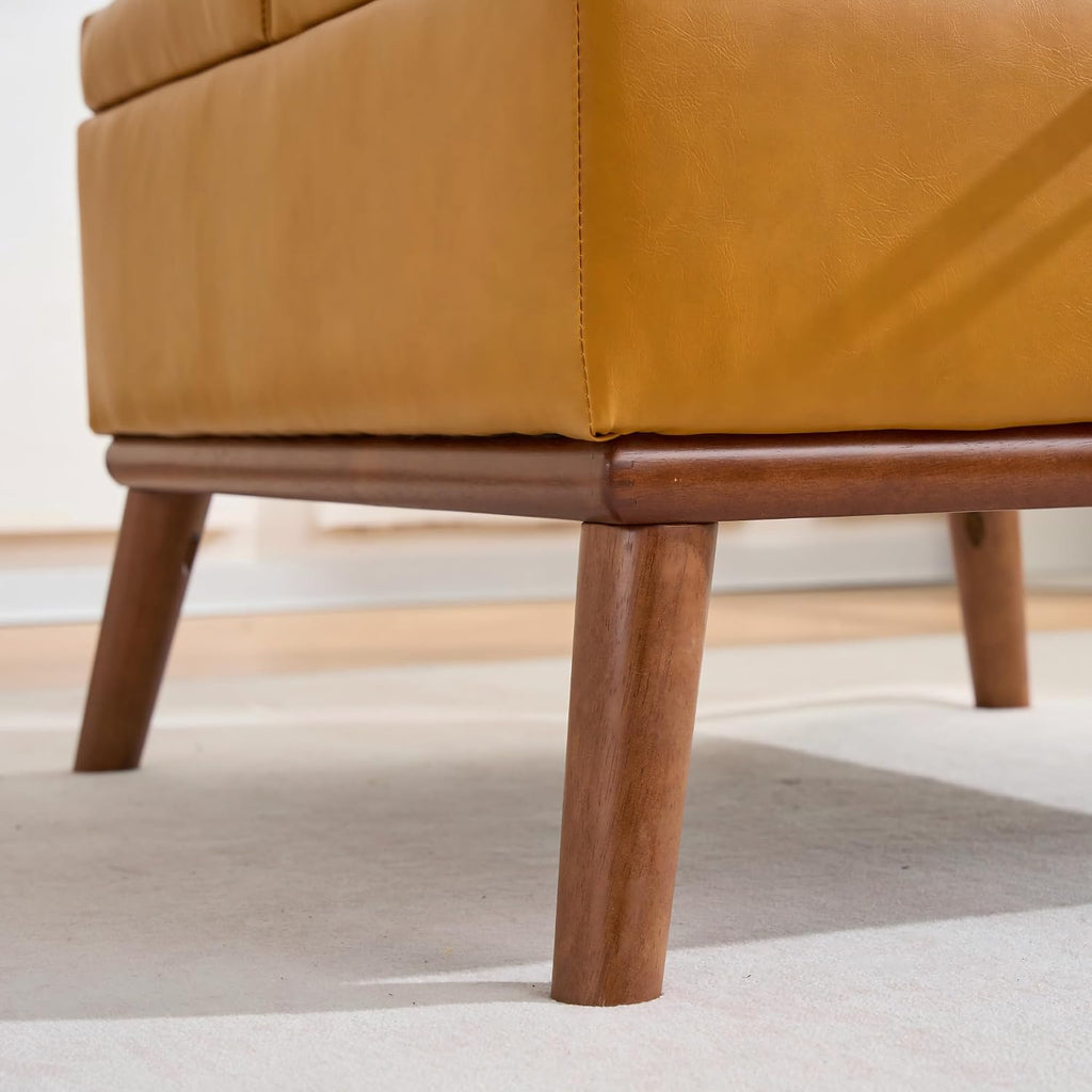 31" Orange Mid‑Century Storage Ottoman Coffee Table