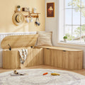 59" Natural Modular L‑Shaped Nook Bench