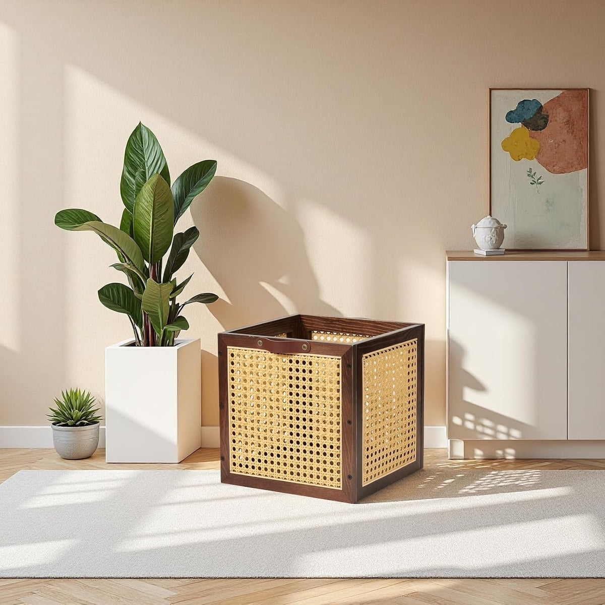 2‑Pack Decorative Rattan Storage Cubes