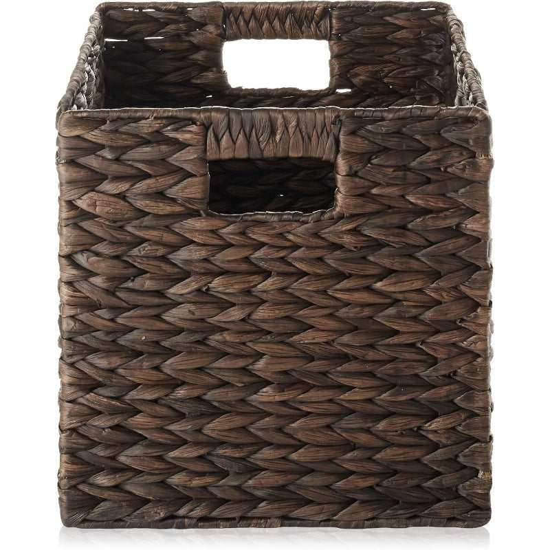 10.5" Espresso Hyacinth Storage Cubes, Set of 6