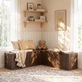 Wooden Storage Corner Bench