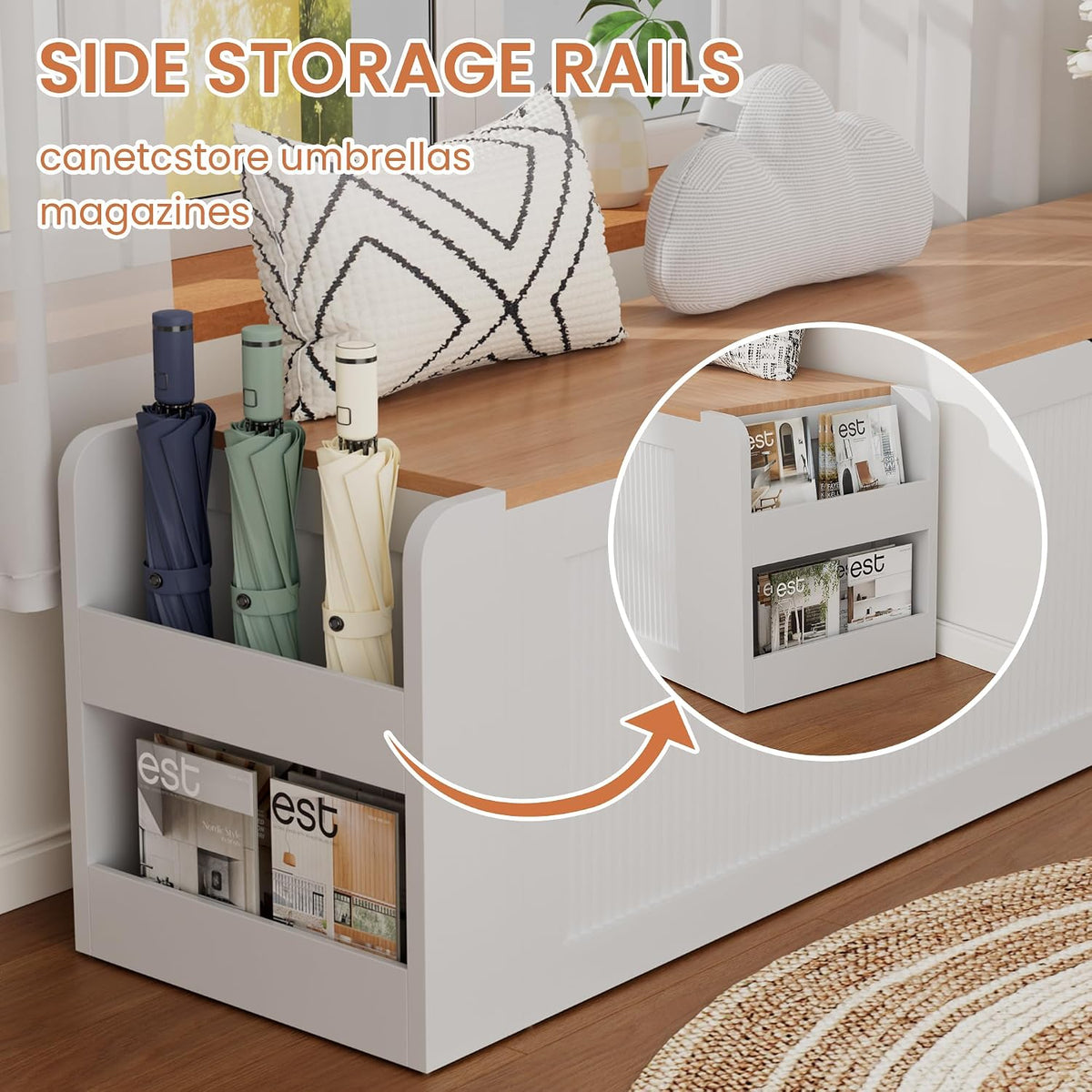Modular L‑Shaped Backless Nook Storage Bench