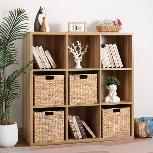 12" Foldable Hyacinth Storage Cubes, Set of 3
