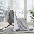 Smoke Grey Reversible Fleece Electric Throw Blanket