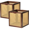 2‑Pack Decorative Rattan Storage Cubes
