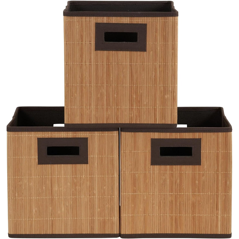 Natural Bamboo Storage Cubes, Set of 3