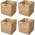 Foldable Hyacinth Storage Baskets, Set of 4