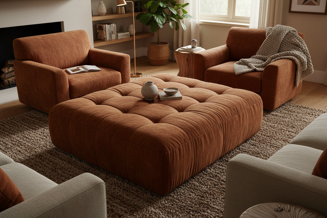 Oversized Padded Coffee Ottoman